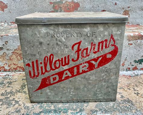 vintage milk box metal